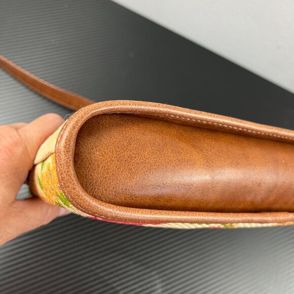 VTG Liz Claiborne Woven Floral Straw Shoulder Bag Leather Trim Pineapple Charm - Picture 15 of 16